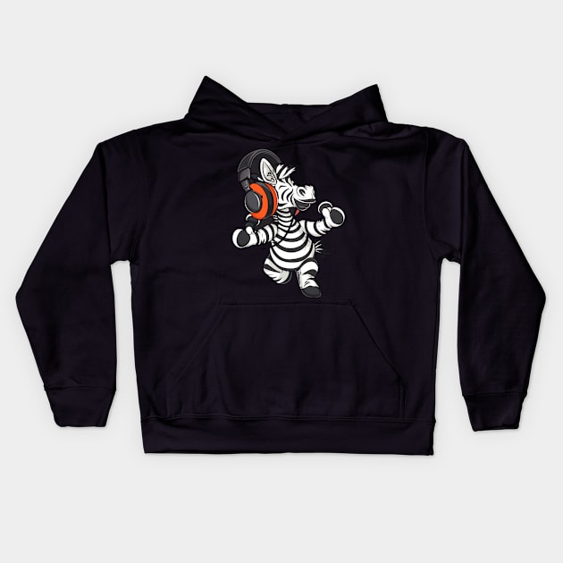 Zebra Unique Markings Kids Hoodie by Beard Art eye